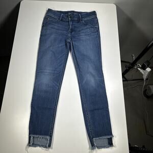 Hudson Mid Rise Skinny Jeans Women’s 28 Flap Pocket Raw Hem